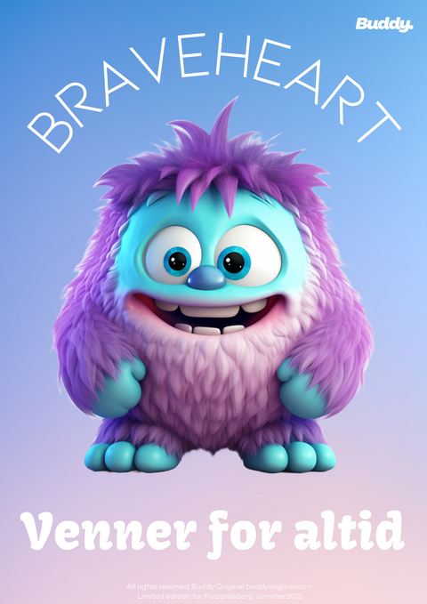 Braveheart plakat 'Venner for altid' – sød børneplakat med venskabstema til drenge- og pigeværelser eller sommerhuset