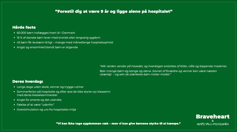 Plakat Hospitalsmissionen - Del din styrke! Støt en smuk sag 💚